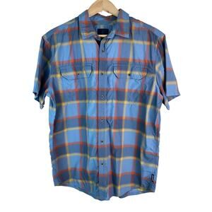 Prana Casual Blue and Orange Button Down Shirt